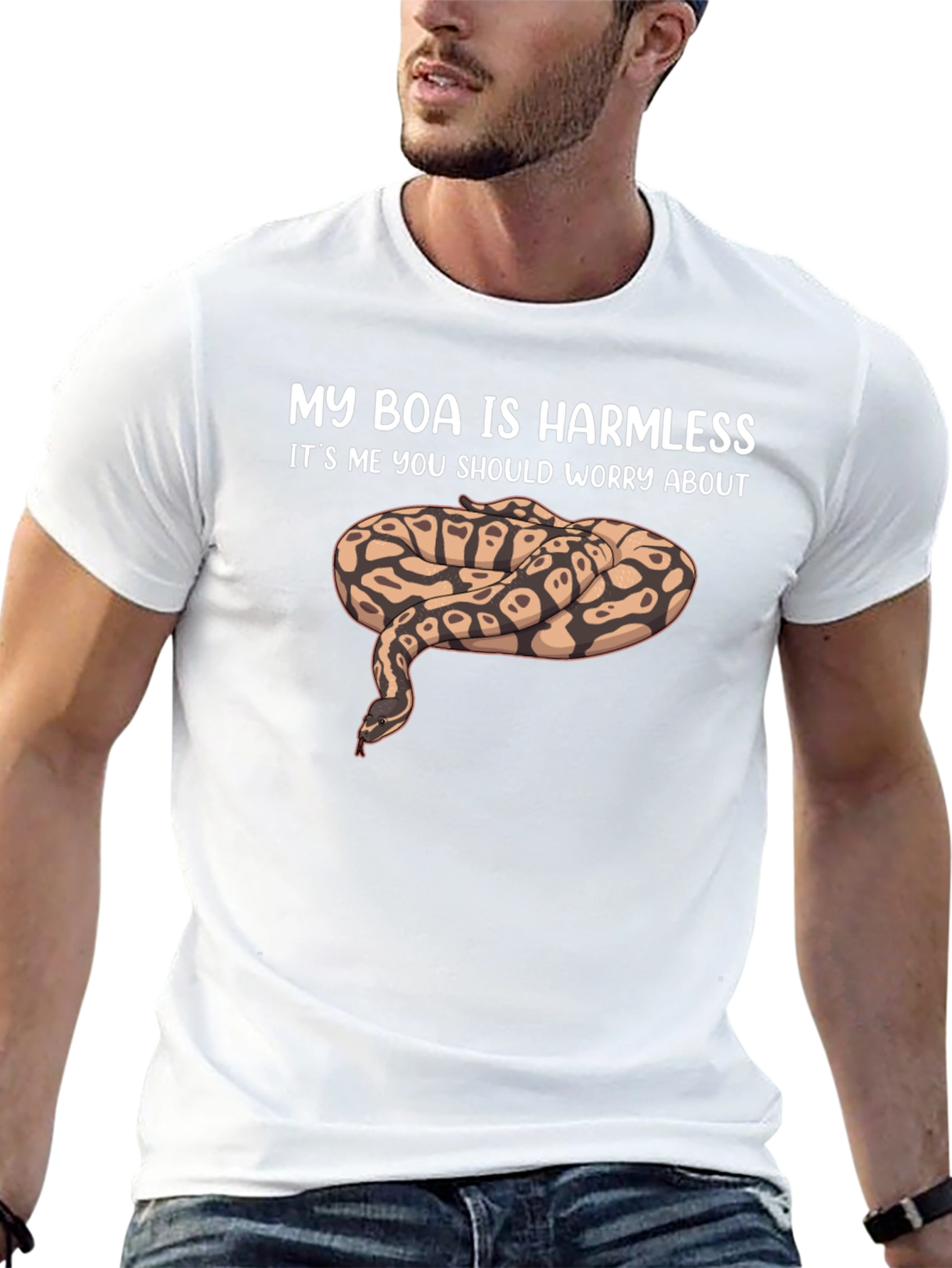 My Boa Is Harmless Funny Snake Lover T-Shirt