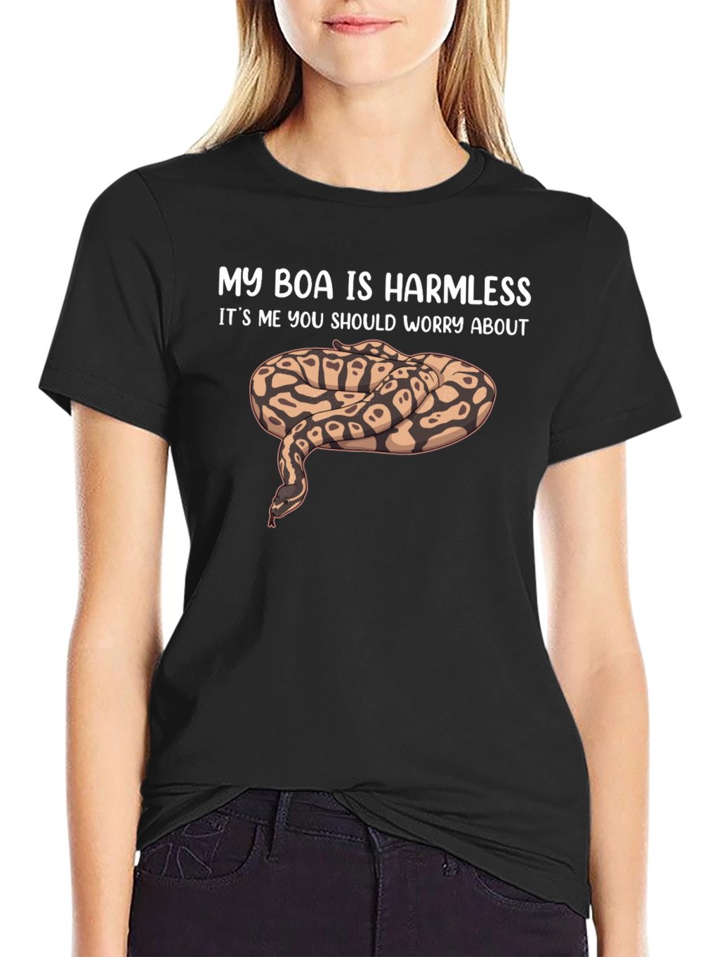 My Boa Is Harmless Funny Snake Lover T-Shirt