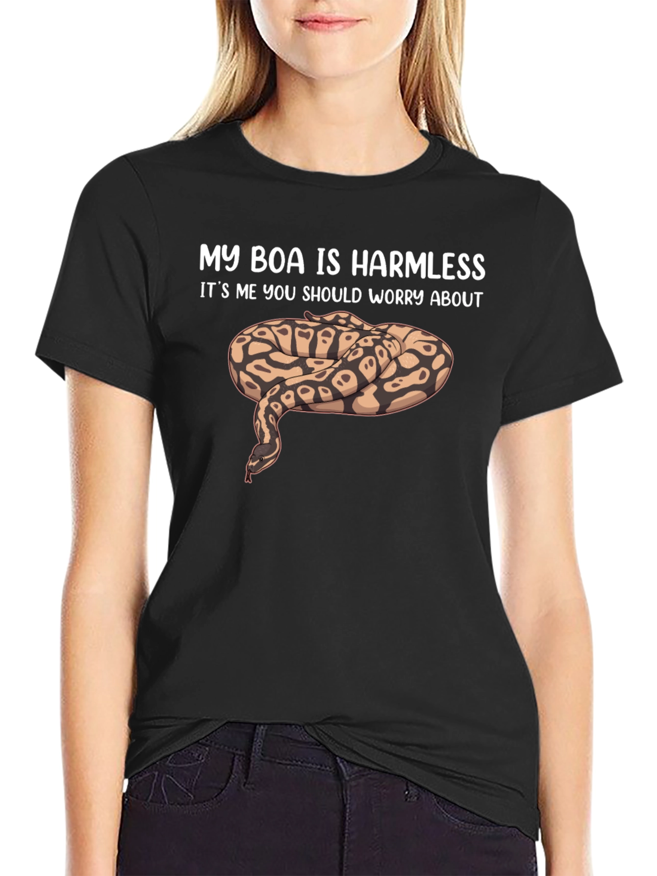 My Boa Is Harmless Funny Snake Lover T-Shirt