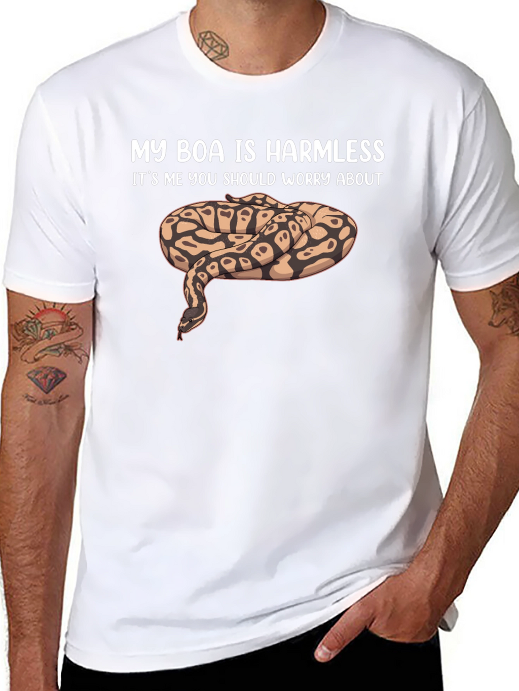 My Boa Is Harmless Funny Snake Lover T-Shirt