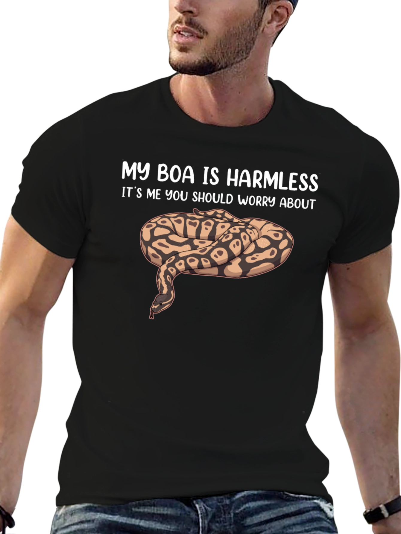 My Boa Is Harmless Funny Snake Lover T-Shirt