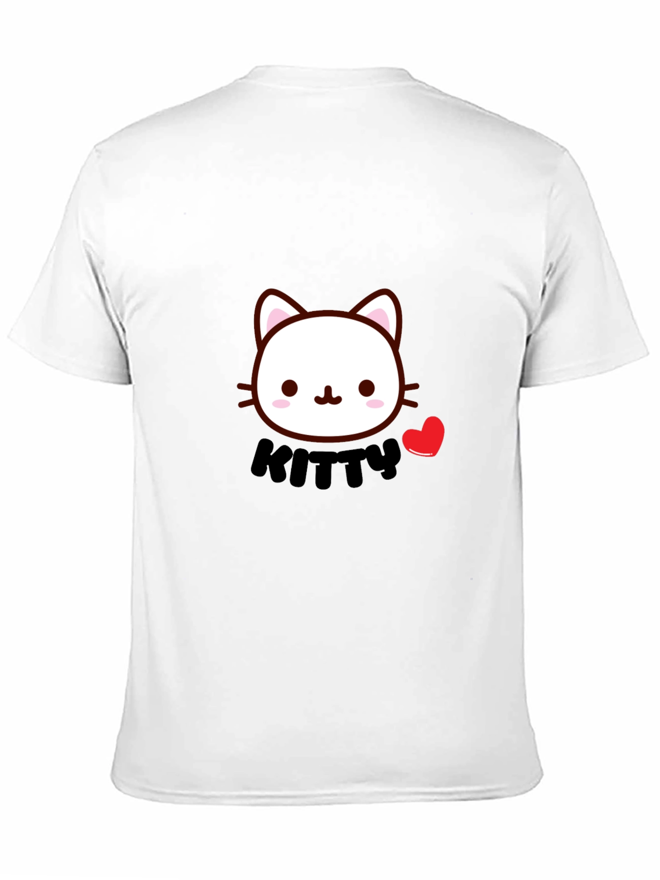 Cute Kitty T-Shirt - Black Cotton Tee