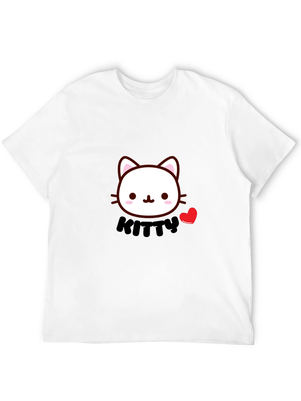 Cute Kitty T-Shirt - Black Cotton Tee