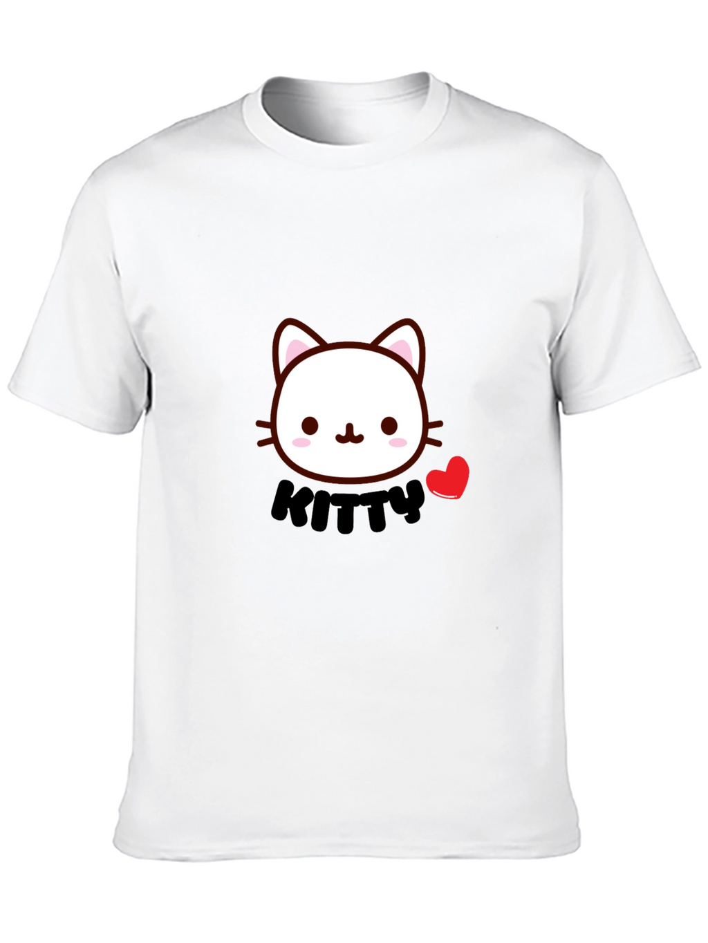 Cute Kitty T-Shirt - Black Cotton Tee