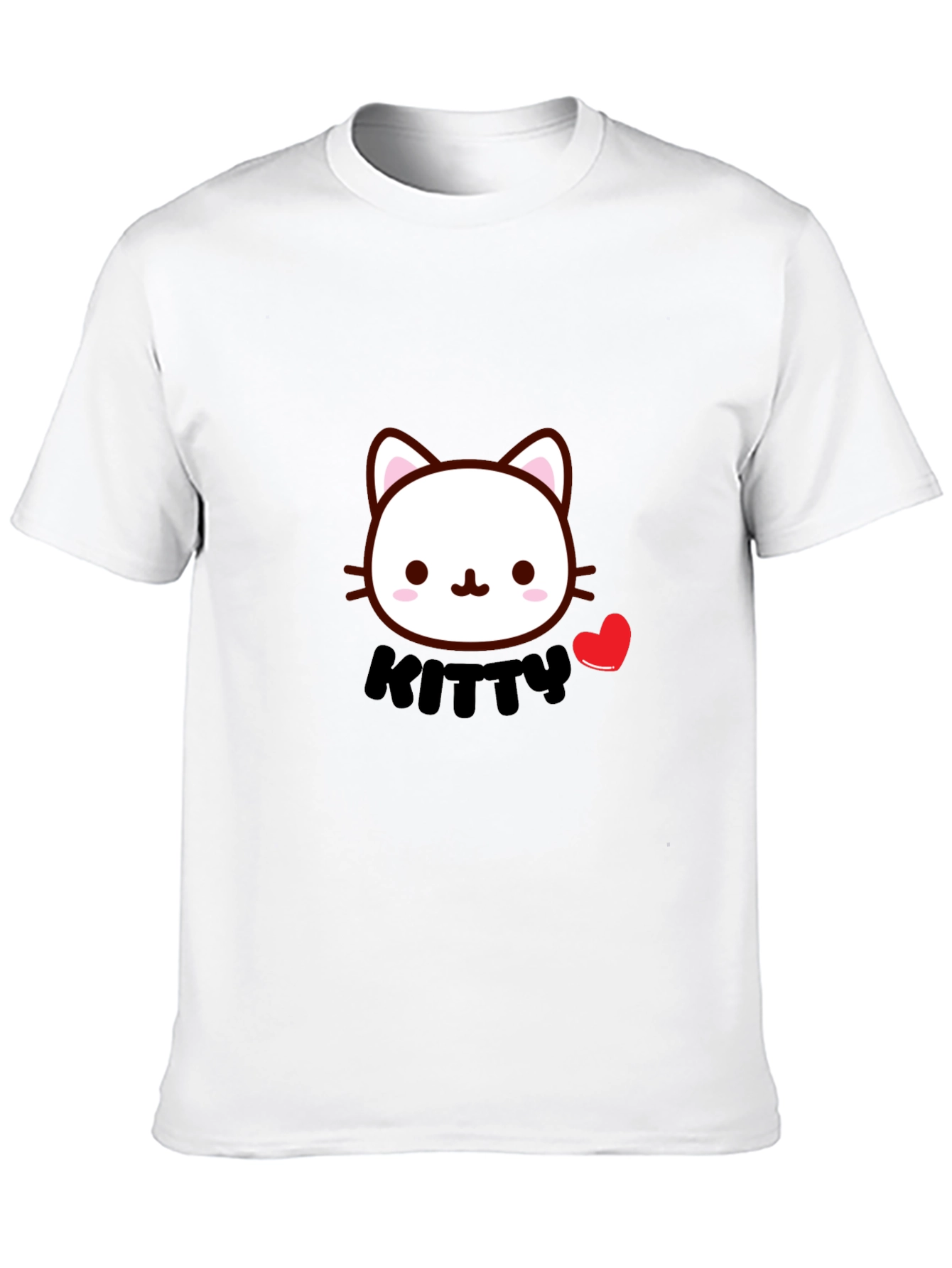 Cute Kitty T-Shirt - Black Cotton Tee