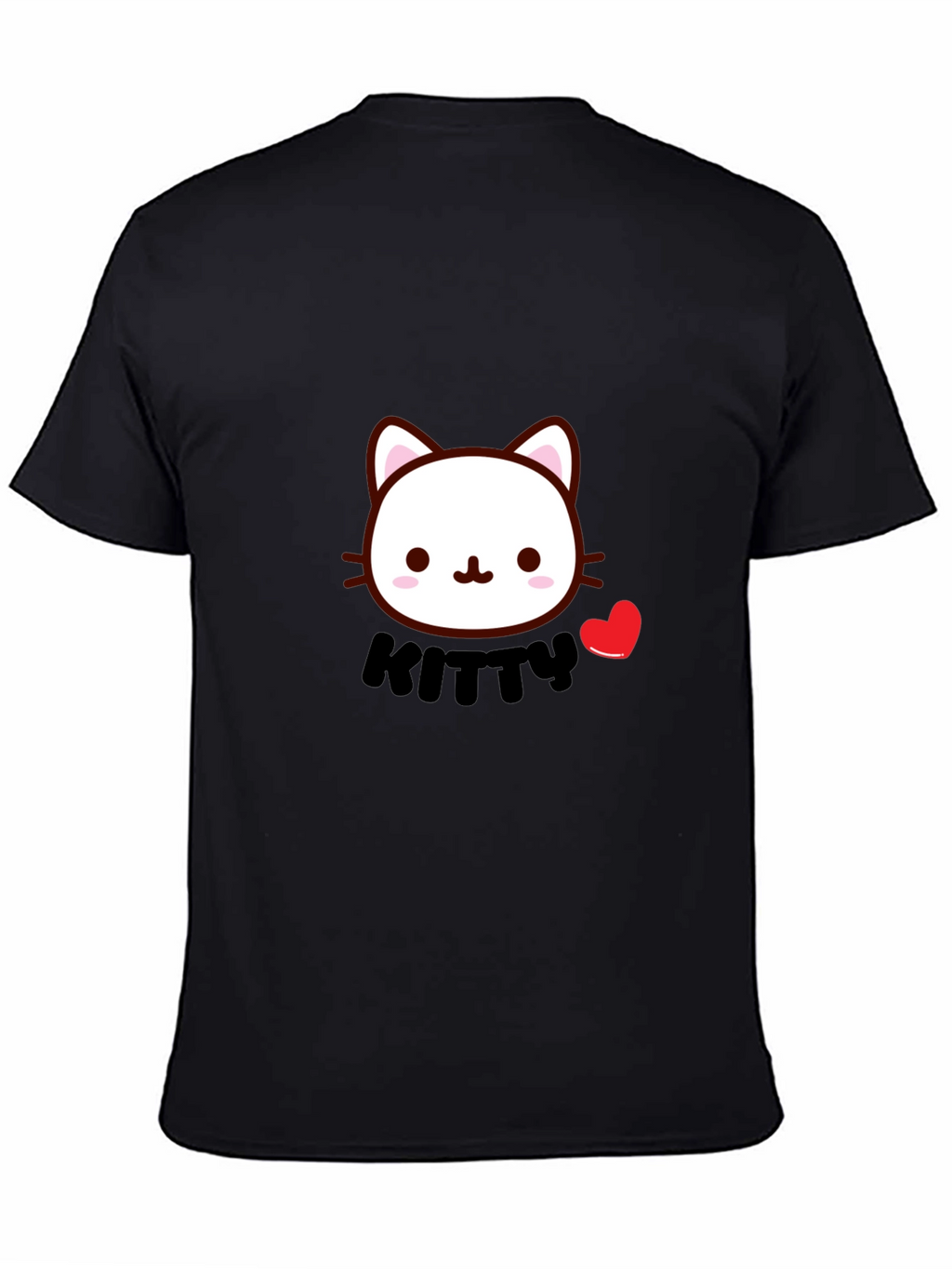 Cute Kitty T-Shirt - Black Cotton Tee