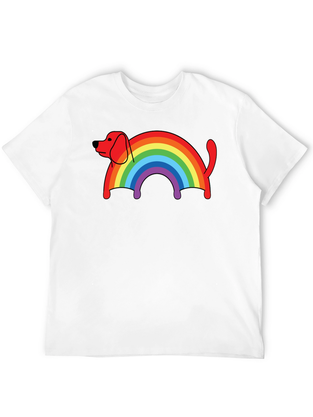 Rainbow Dog T-Shirt - Black Cotton Blend