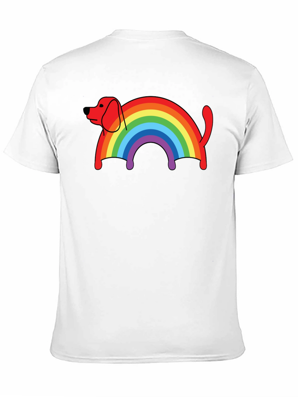 Rainbow Dog T-Shirt - Black Cotton Blend