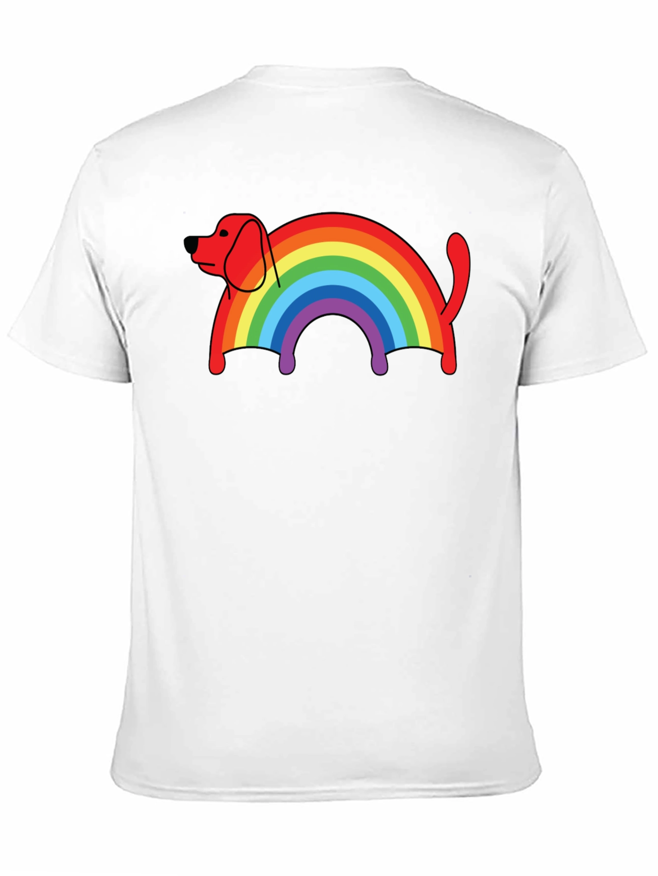 Rainbow Dog T-Shirt - Black Cotton Blend