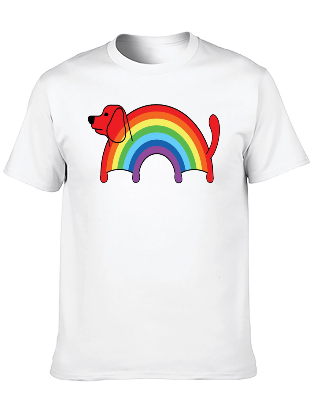 Rainbow Dog T-Shirt - Black Cotton Blend