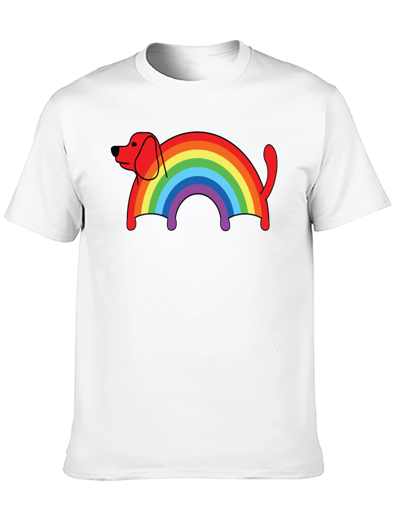 Rainbow Dog T-Shirt - Black Cotton Blend