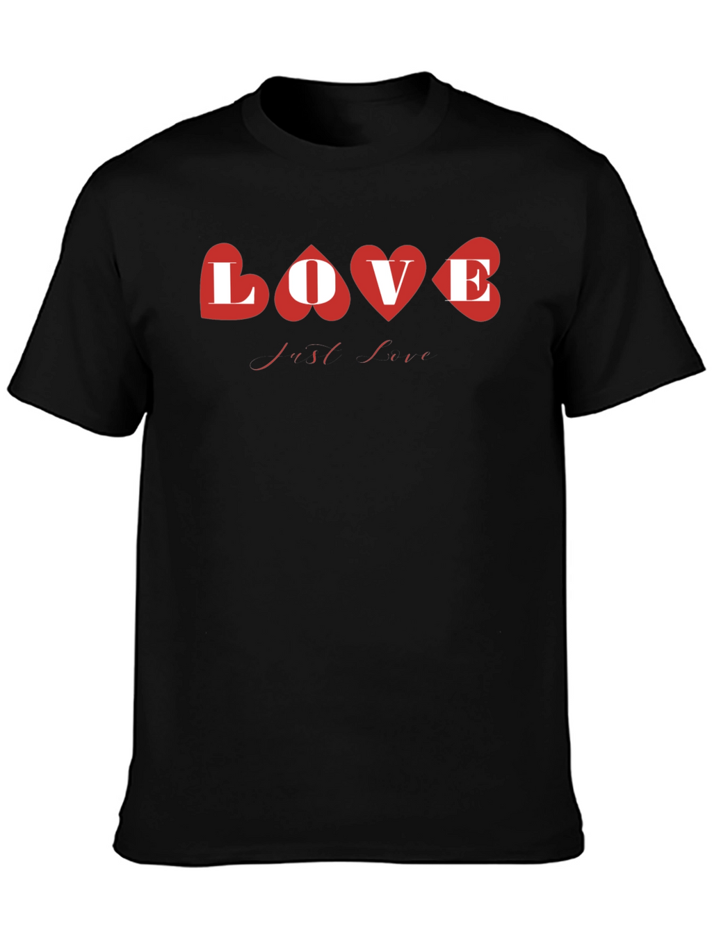 Love Heart Graphic Black T-Shirt