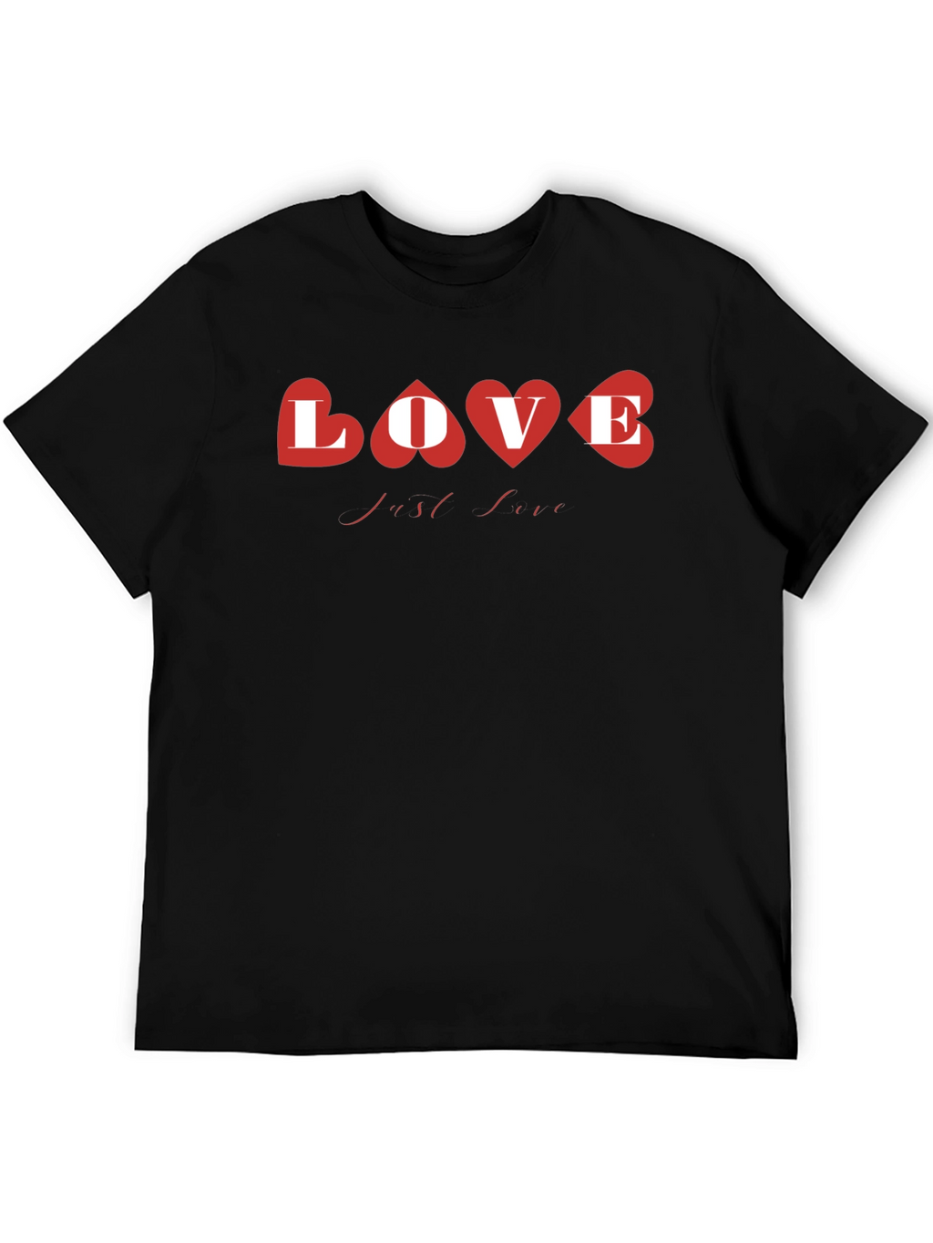 Love Heart Graphic Black T-Shirt