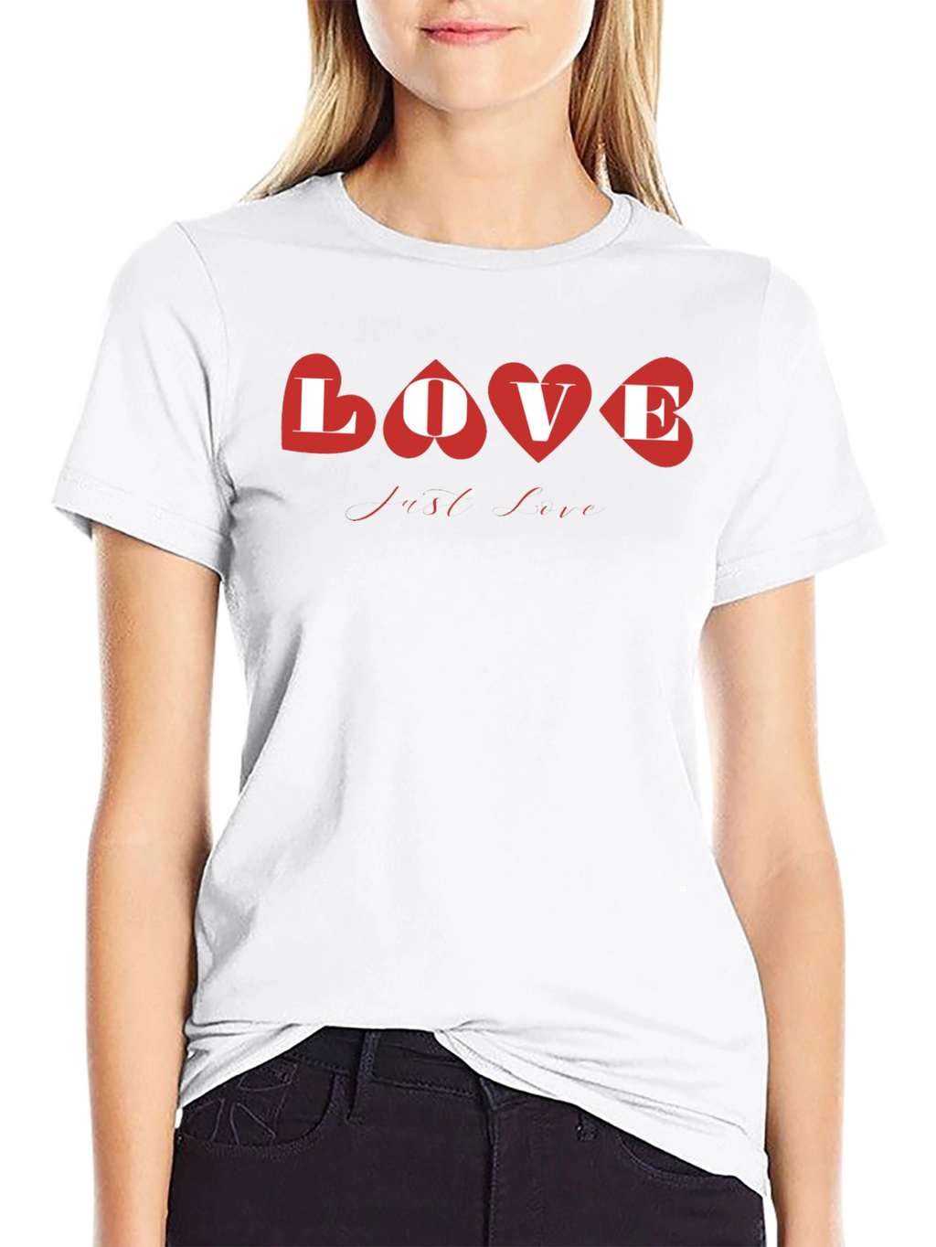 Love Heart Graphic Black T-Shirt