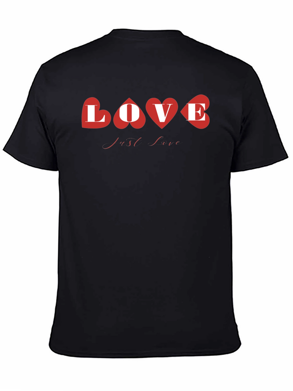 Love Heart Graphic Black T-Shirt