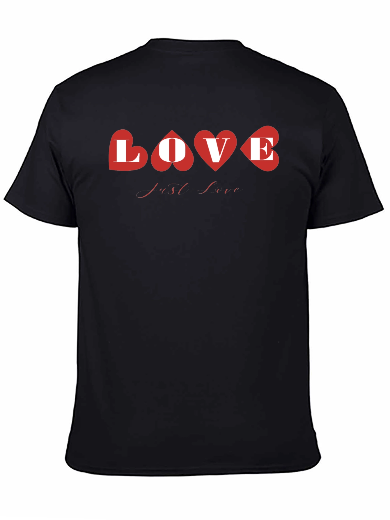 Love Heart Graphic Black T-Shirt
