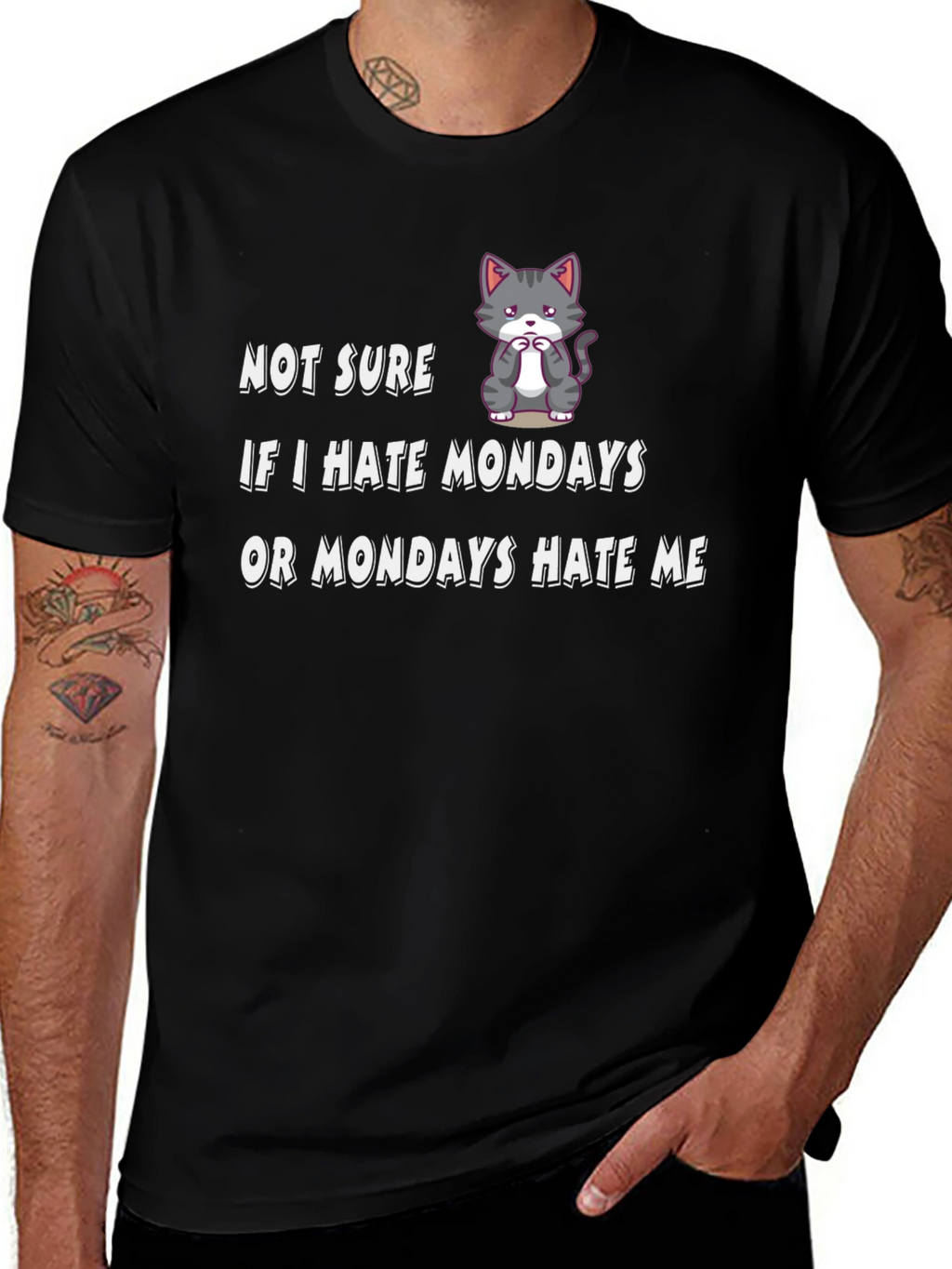 Funny Monday Hater Graphic T-Shirt