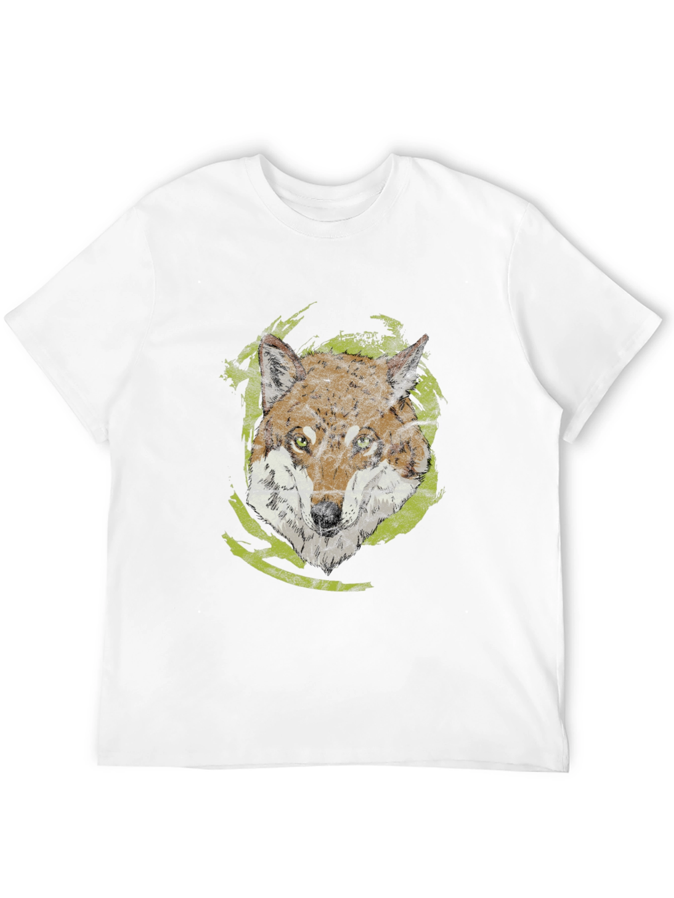 Wolf Graphic Tee - Black Cotton Casual Shirt