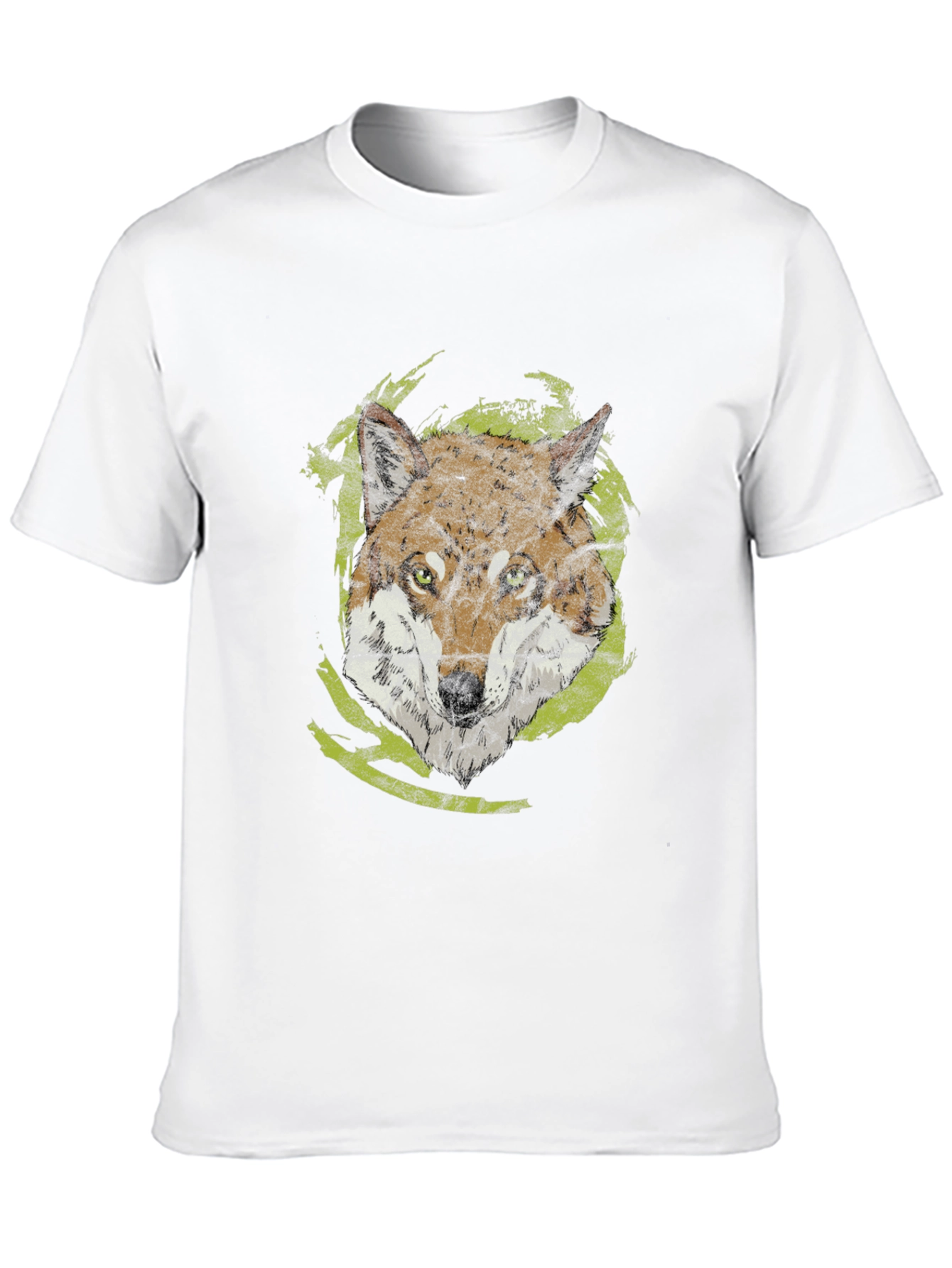 Wolf Graphic Tee - Black Cotton Casual Shirt