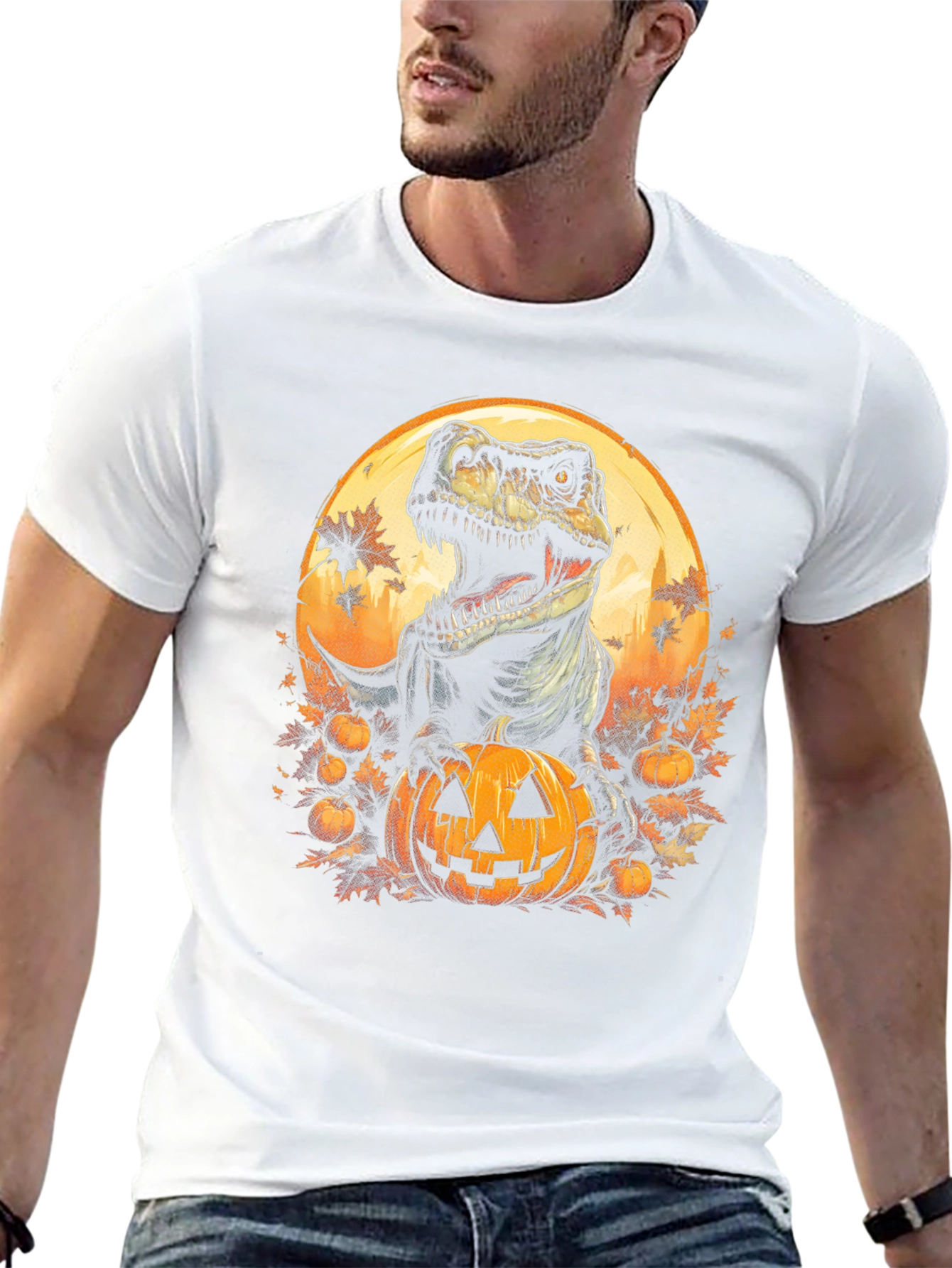 Dino Pumpkin Halloween T-Shirt