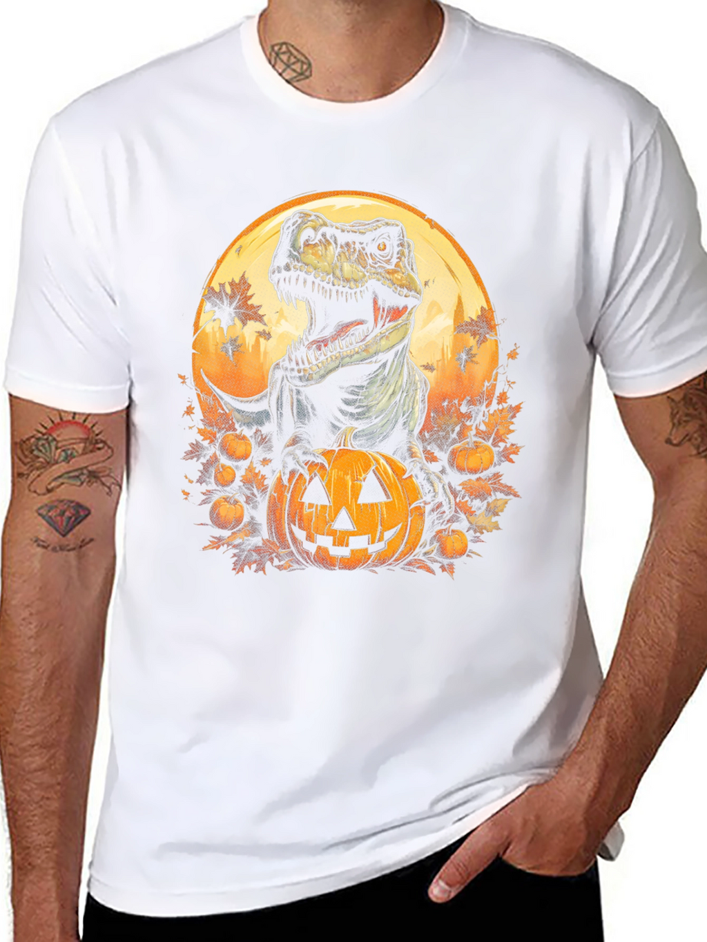 Dino Pumpkin Halloween T-Shirt