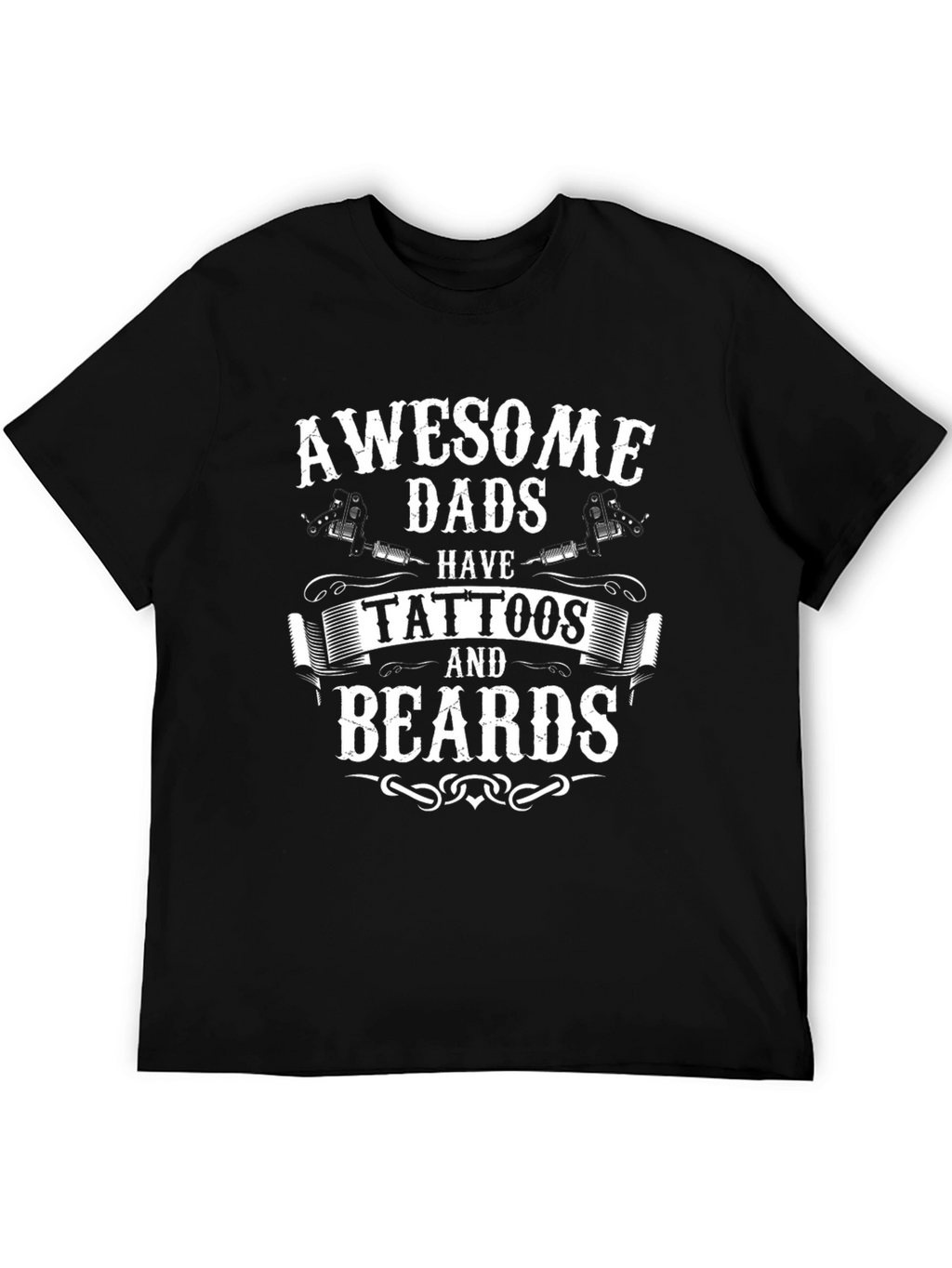 Awesome Dads Tattoos & Beards Black T-Shirt