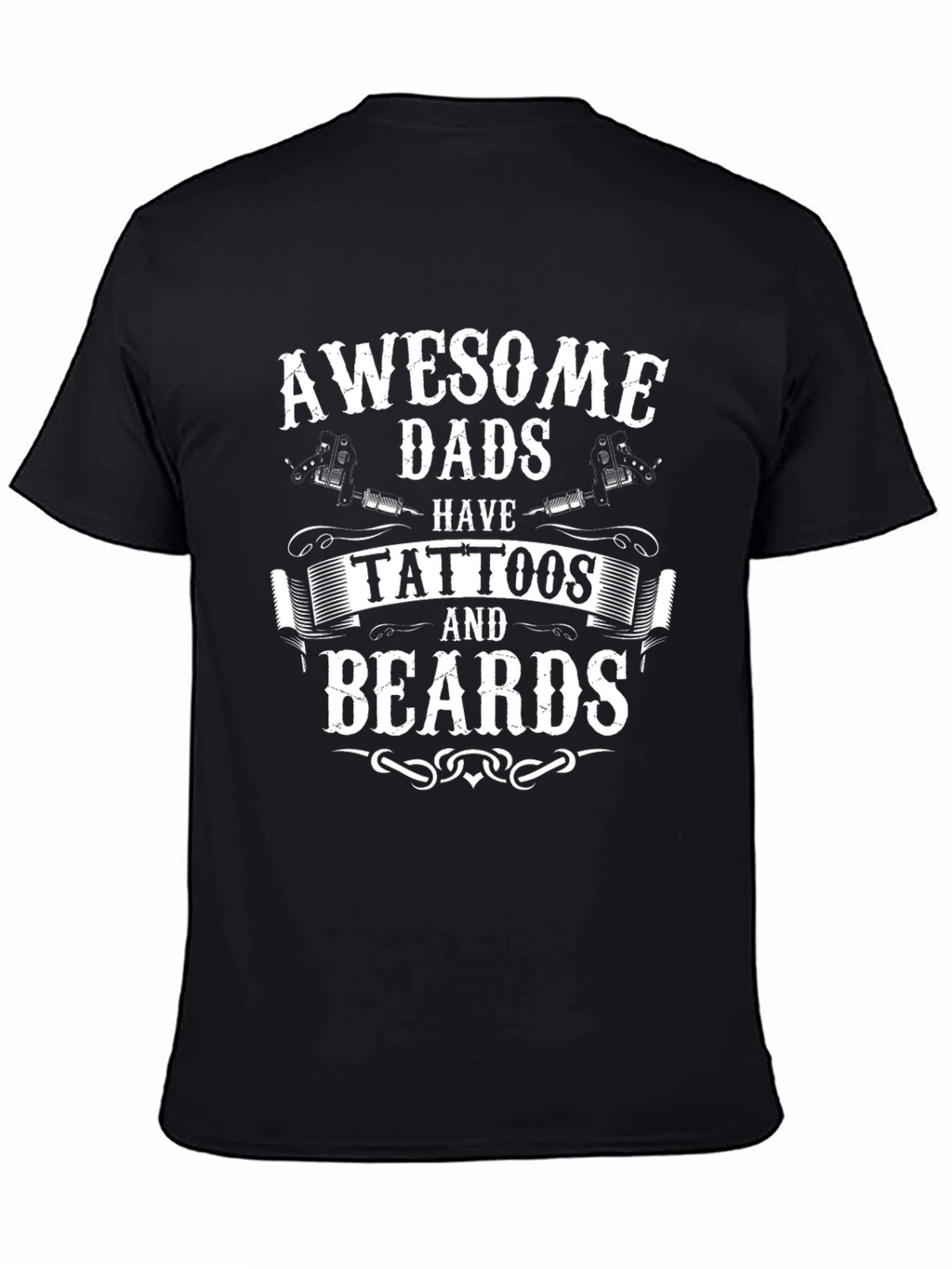 Awesome Dads Tattoos & Beards Black T-Shirt