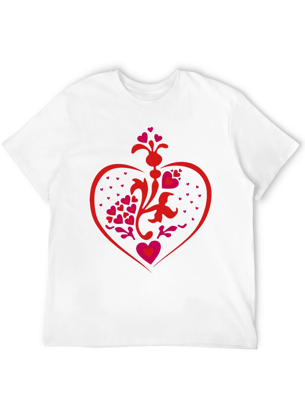 Heart Design Black T-Shirt