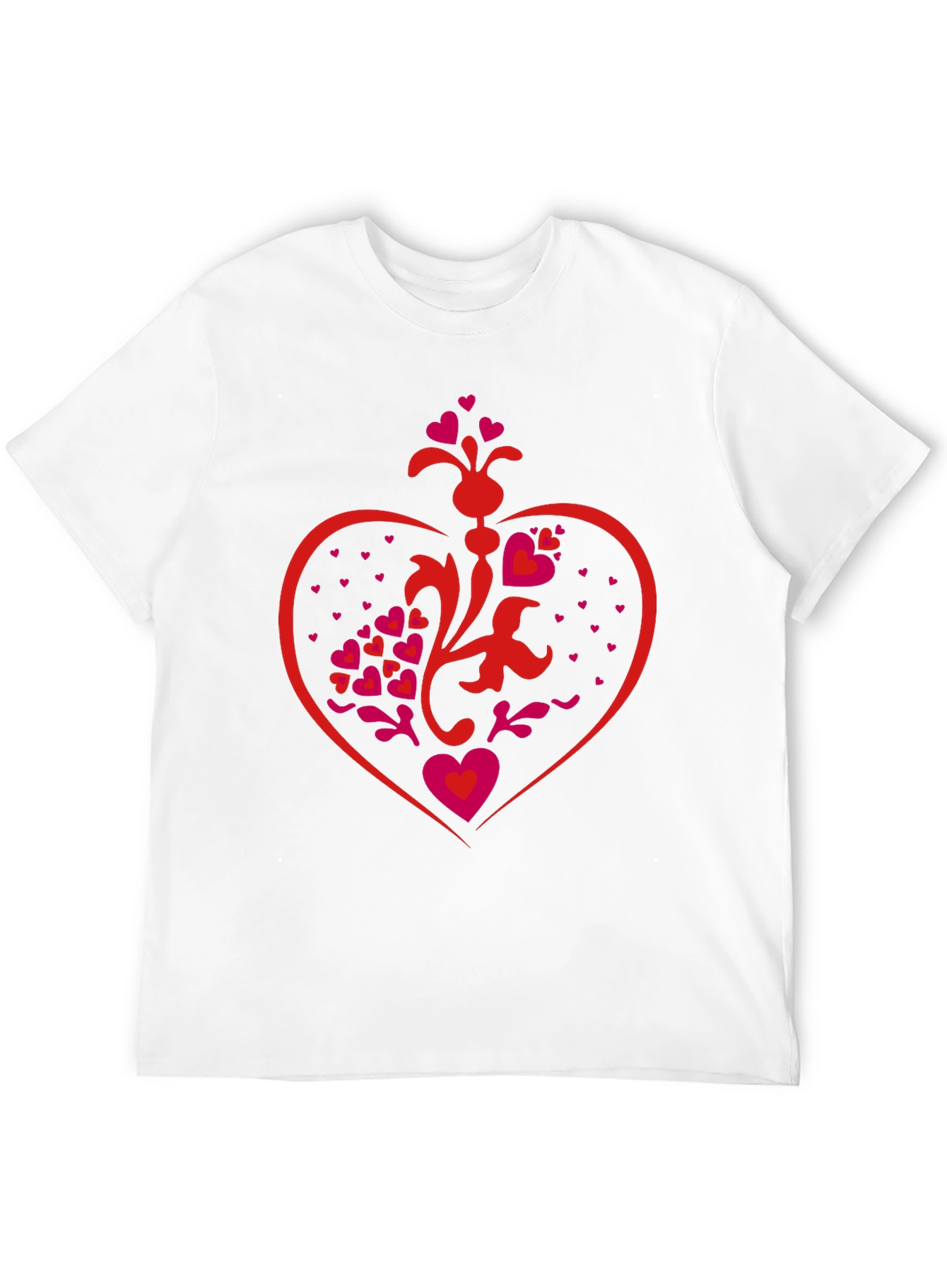 Heart Design Black T-Shirt
