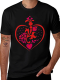 Heart Design Black T-Shirt
