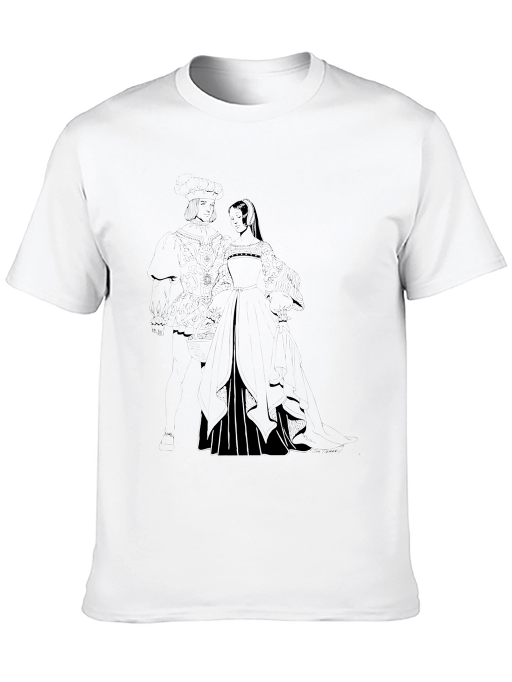 Medieval Couple Black Graphic Tee