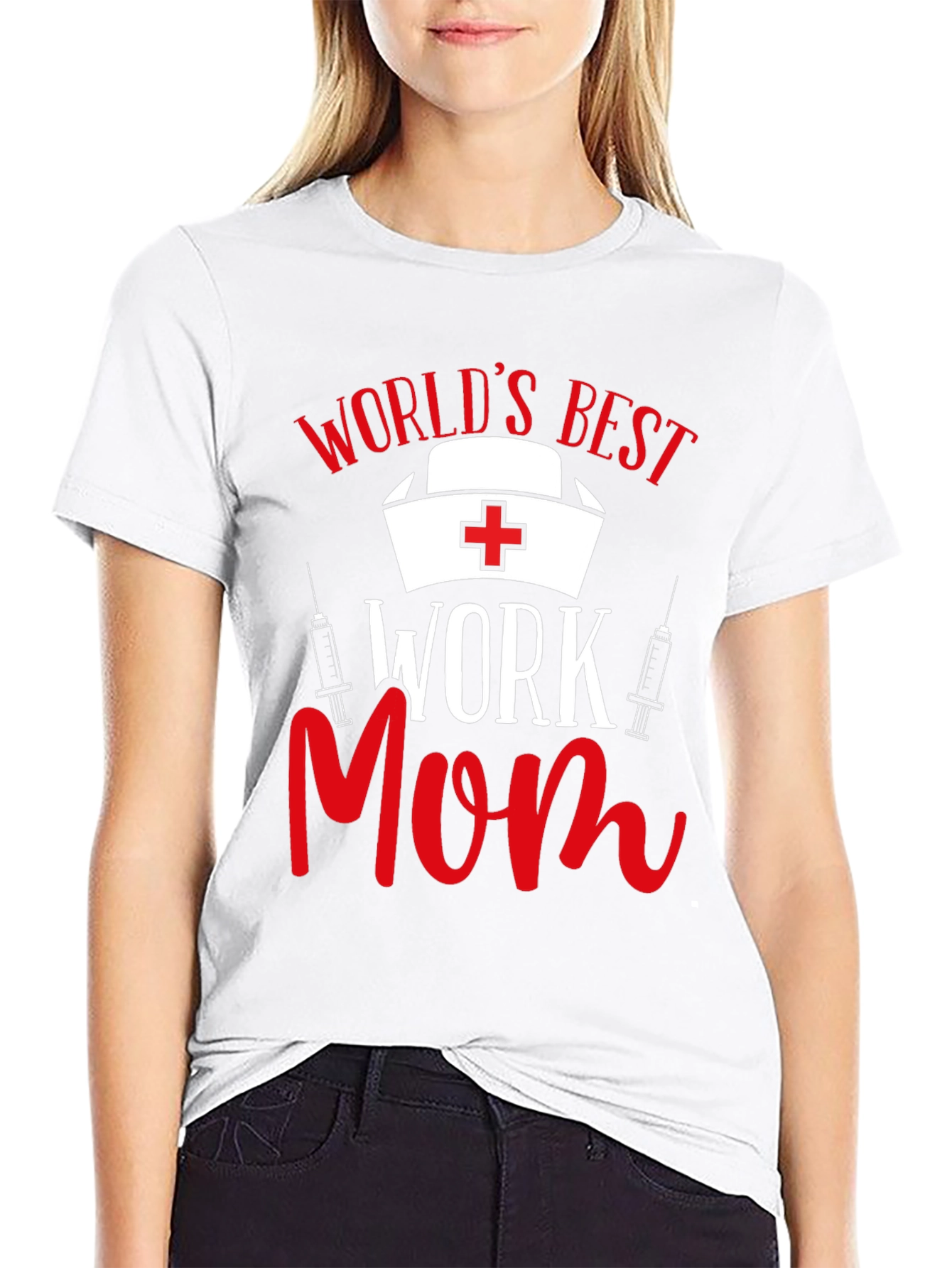 Worlds Best Work Mom Graphic T-Shirt