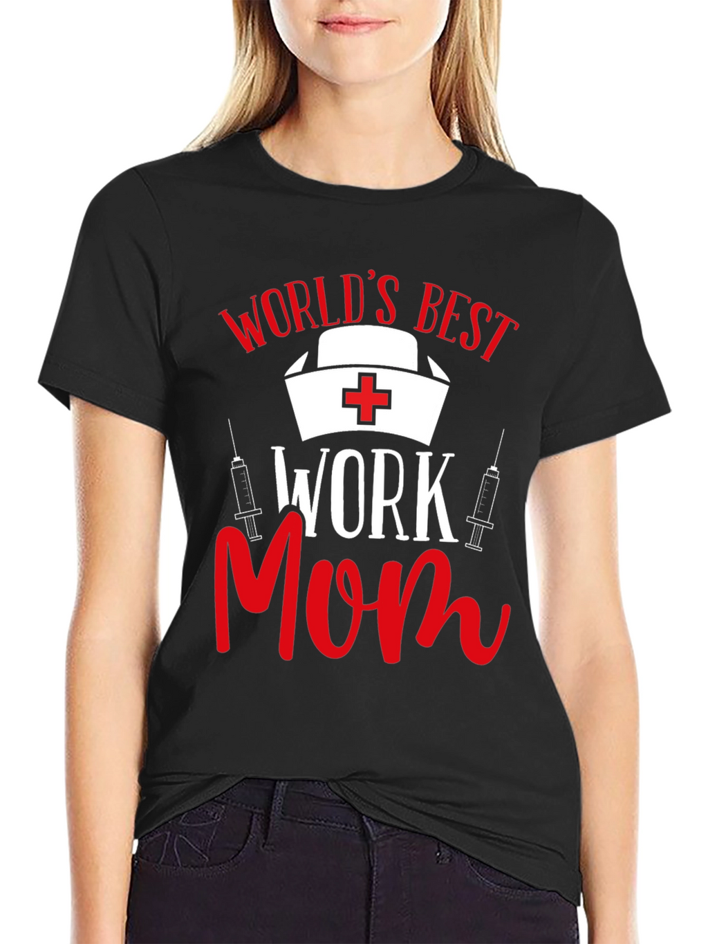 Worlds Best Work Mom Graphic T-Shirt