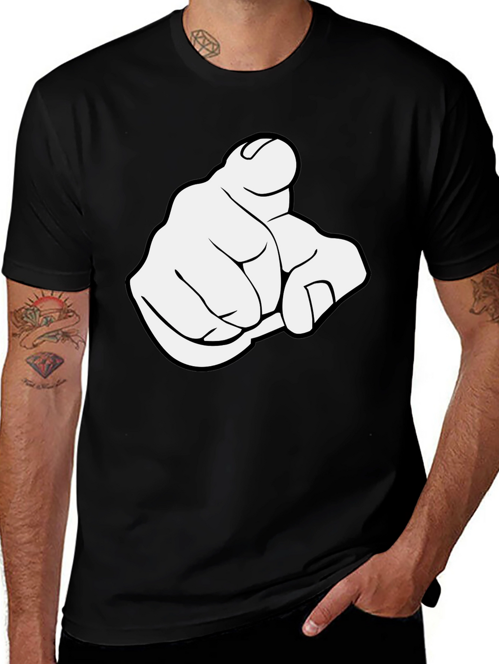 Pointing Finger Graphic T-Shirt