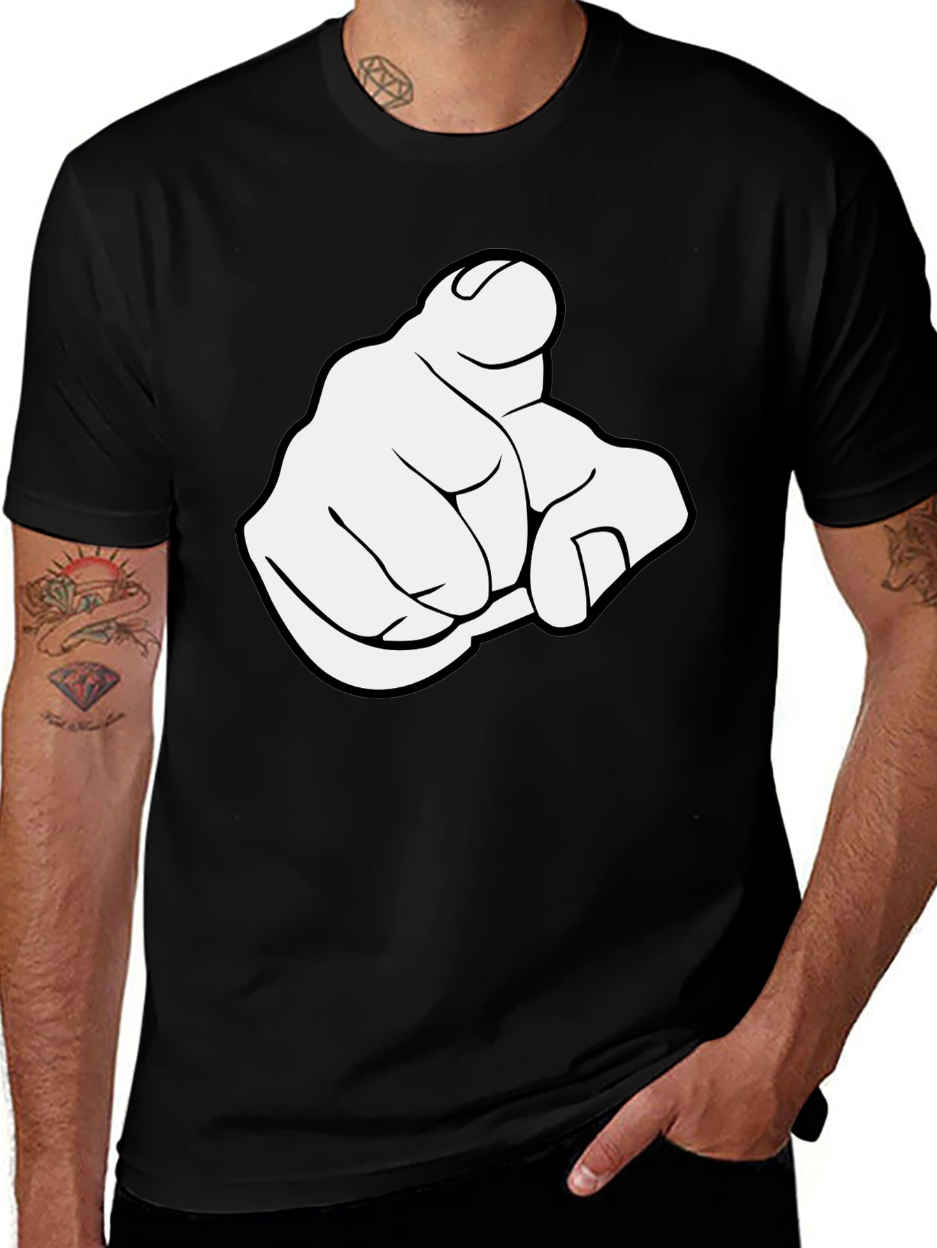 Pointing Finger Graphic T-Shirt