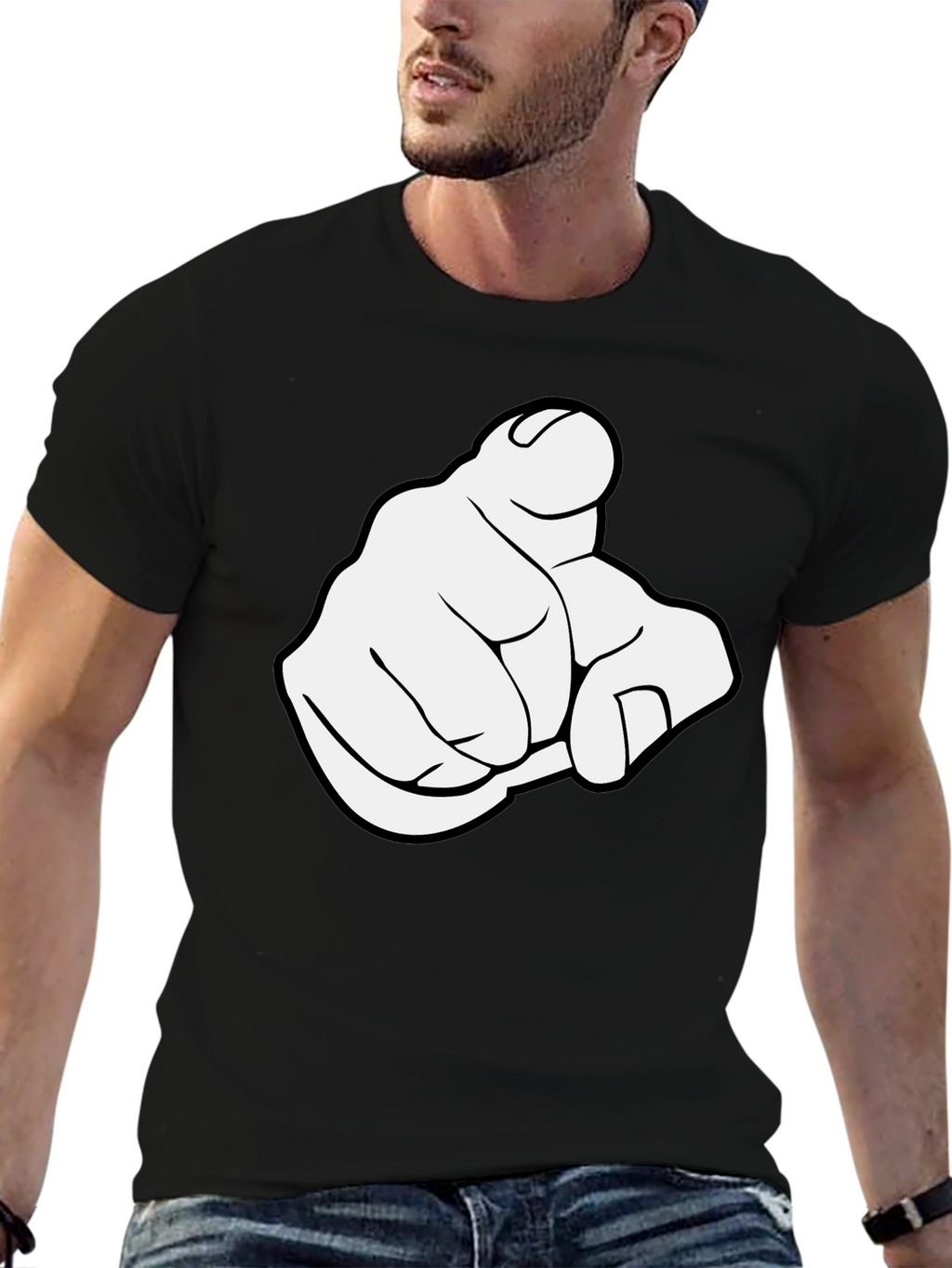Pointing Finger Graphic T-Shirt
