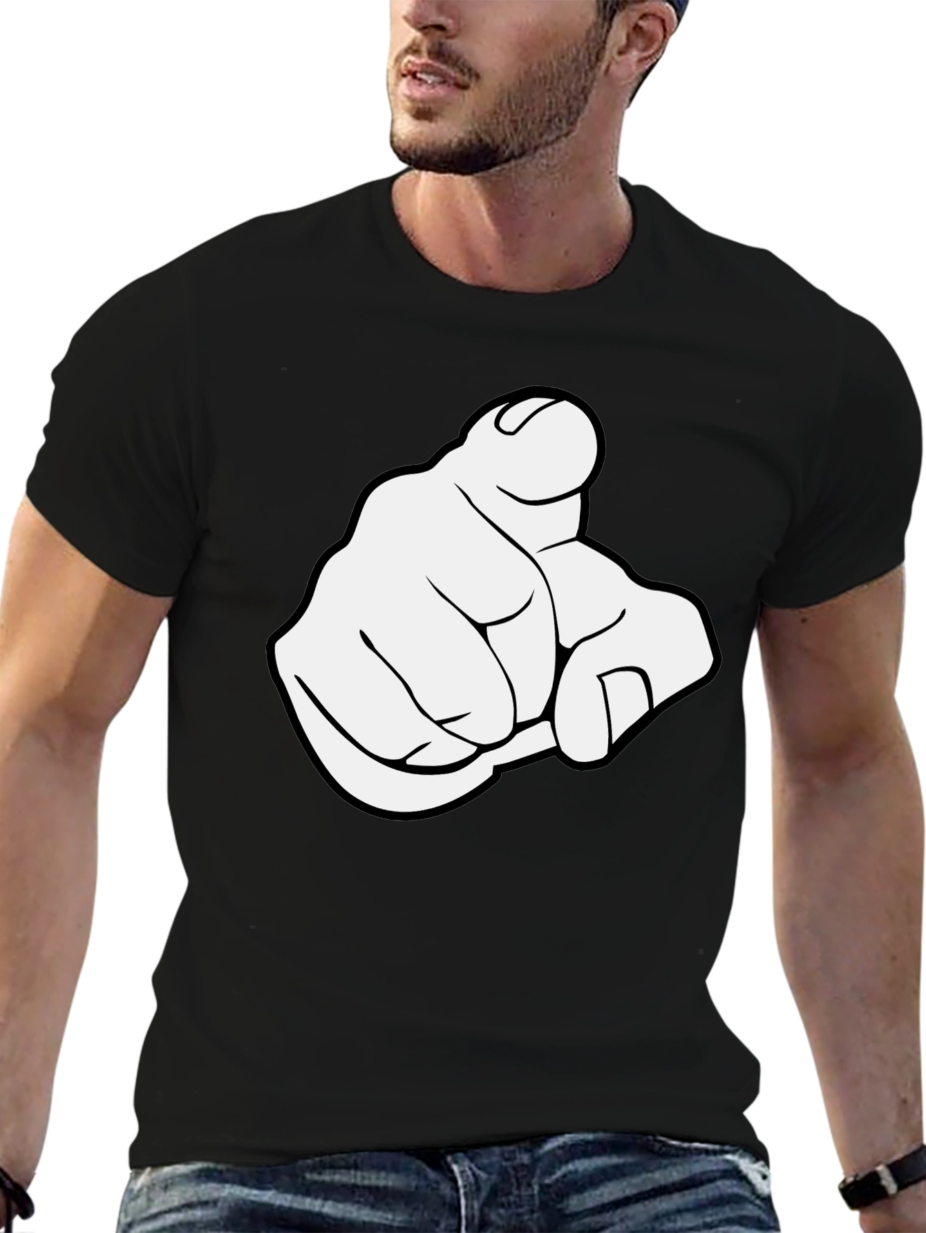 Pointing Finger Graphic T-Shirt