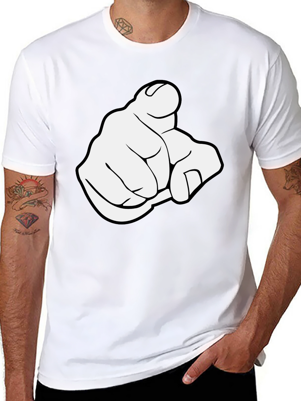 Pointing Finger Graphic T-Shirt