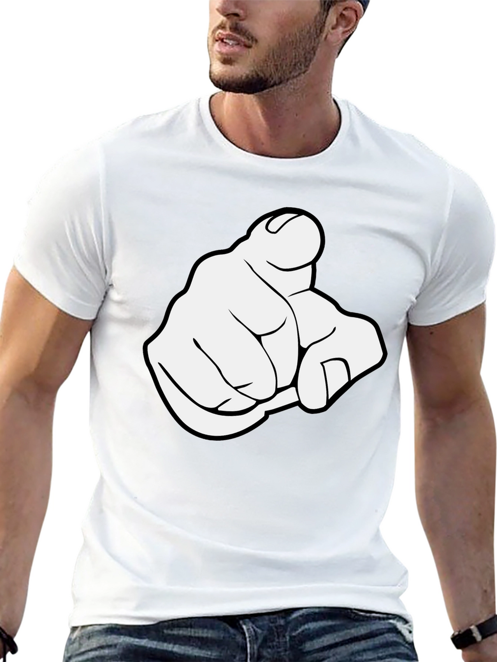 Pointing Finger Graphic T-Shirt