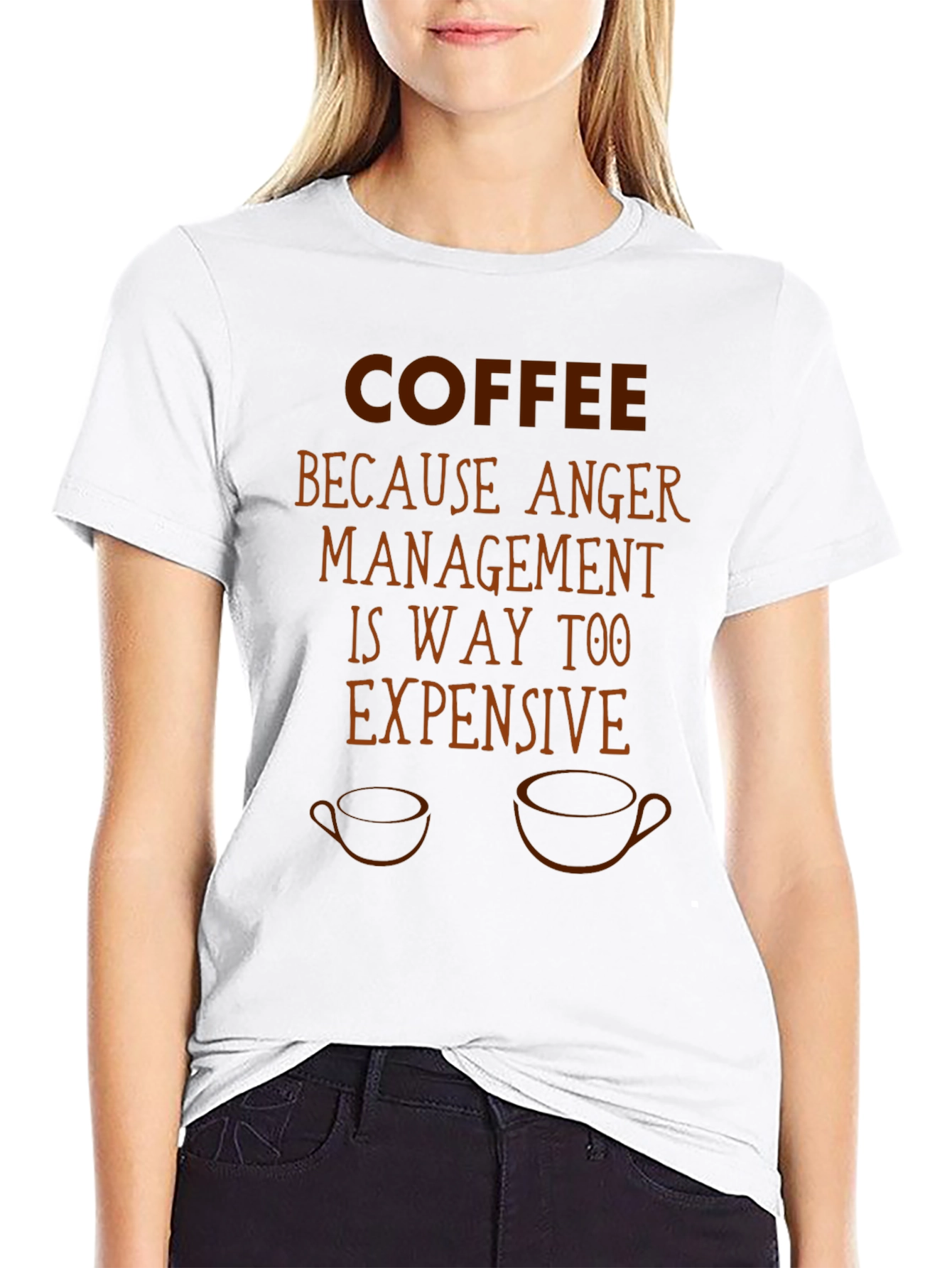 Coffee Because Anger Management T-Shirt Funny Sarcastic Tee