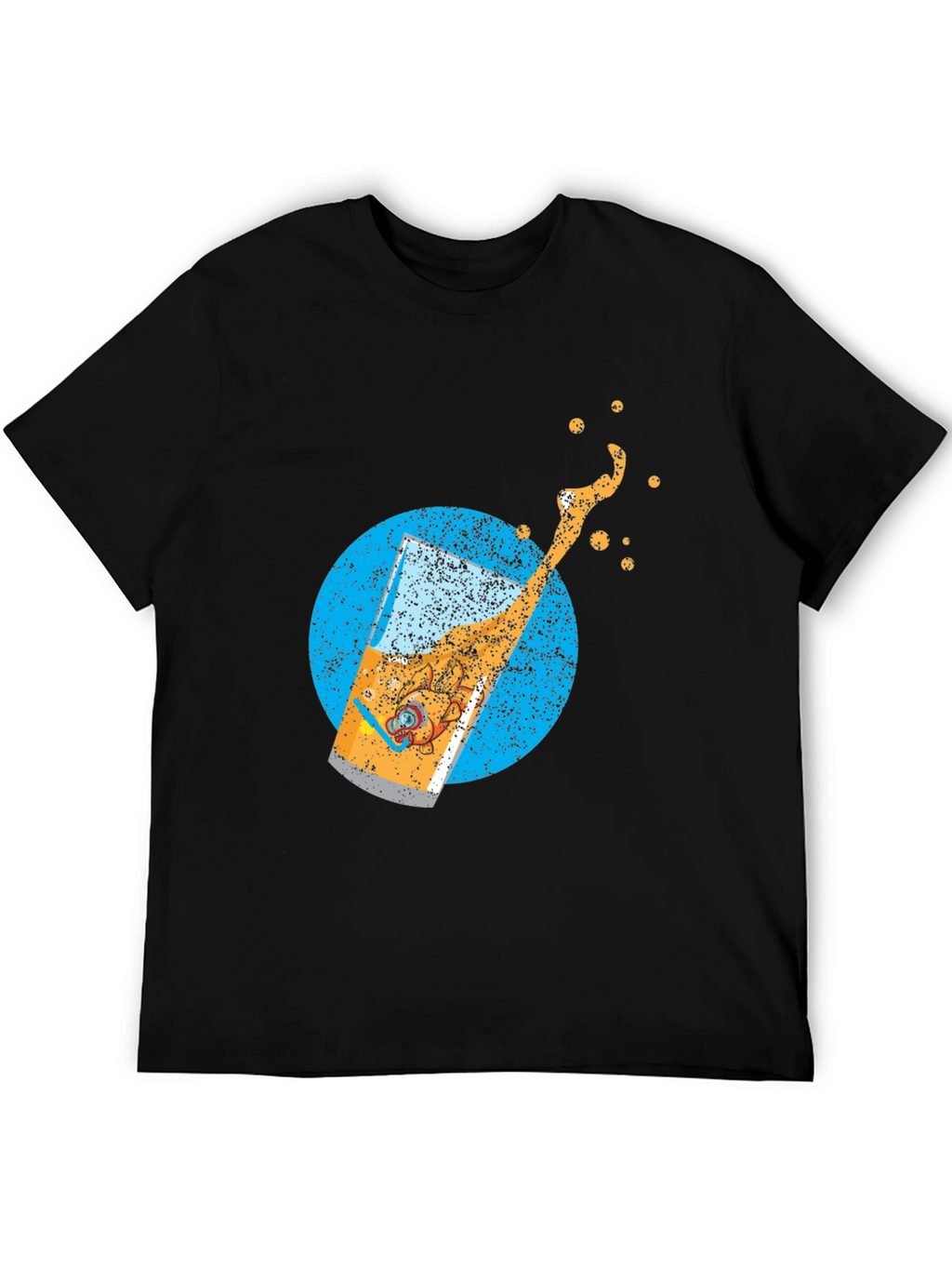 Retro Beer Splash Graphic T-Shirt - Black