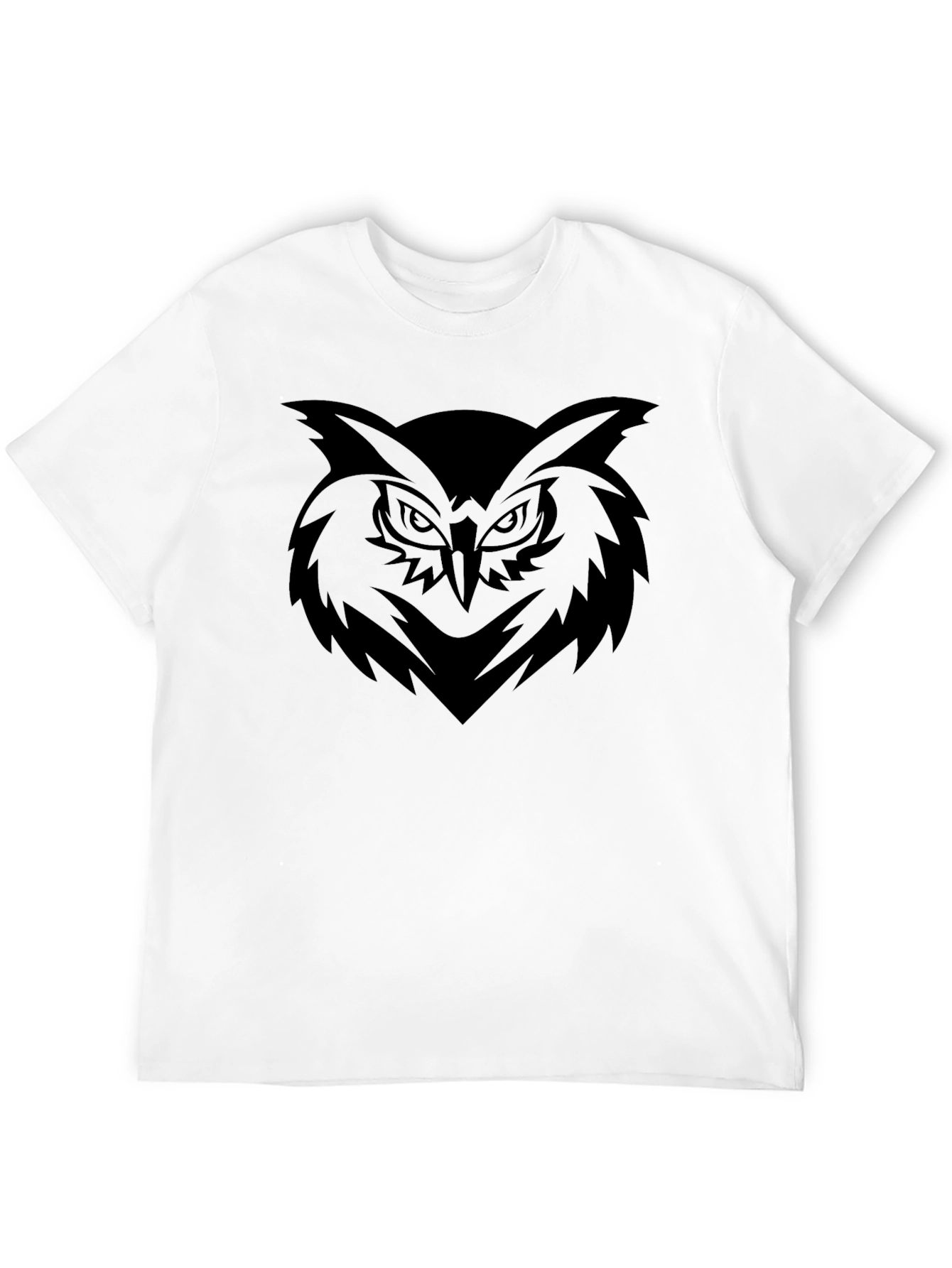 Mens Black T-Shirt with Owl Graphic