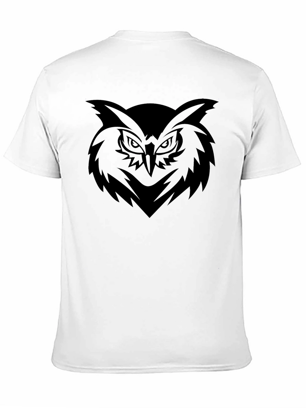 Mens Black T-Shirt with Owl Graphic