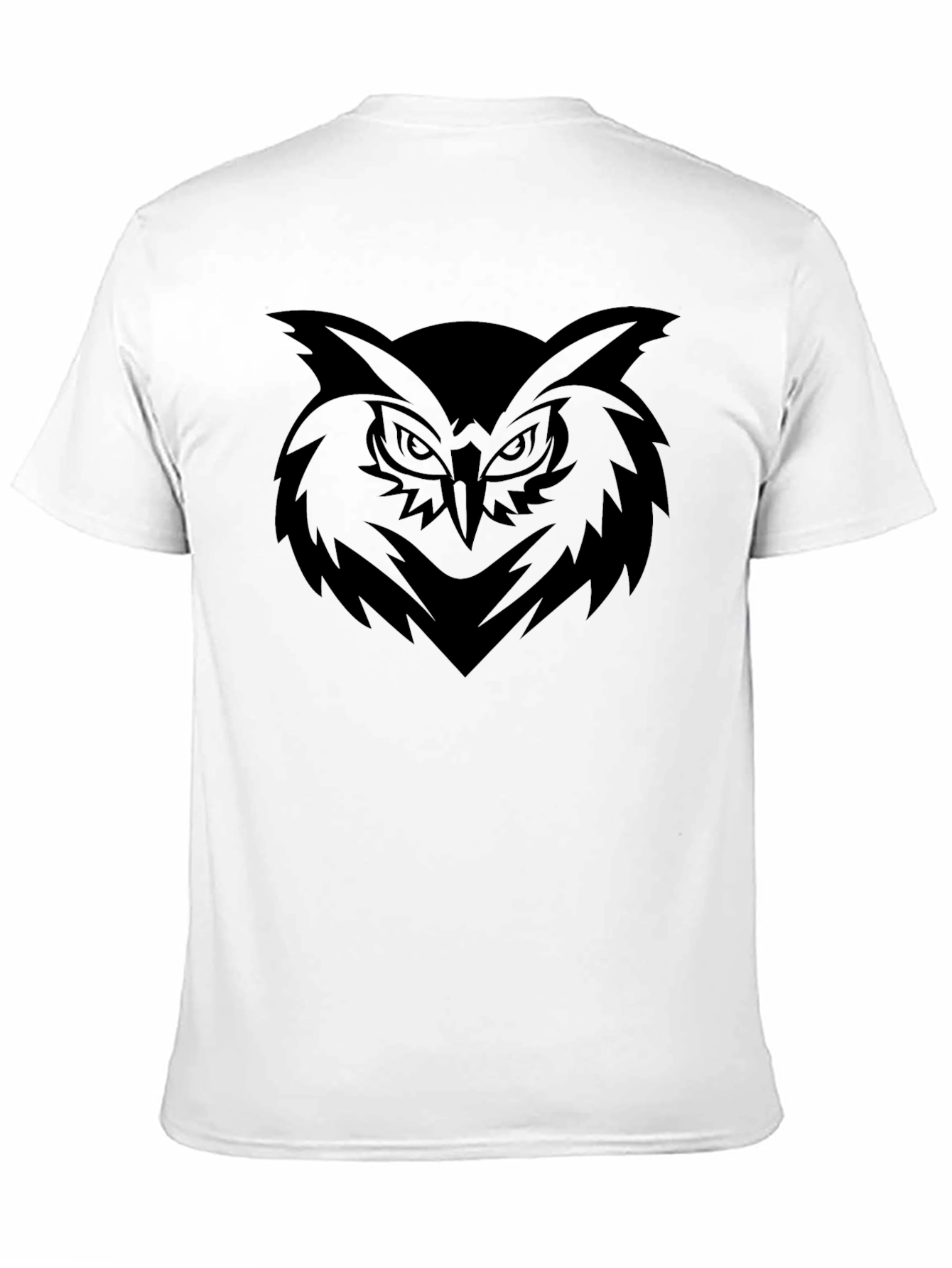 Mens Black T-Shirt with Owl Graphic
