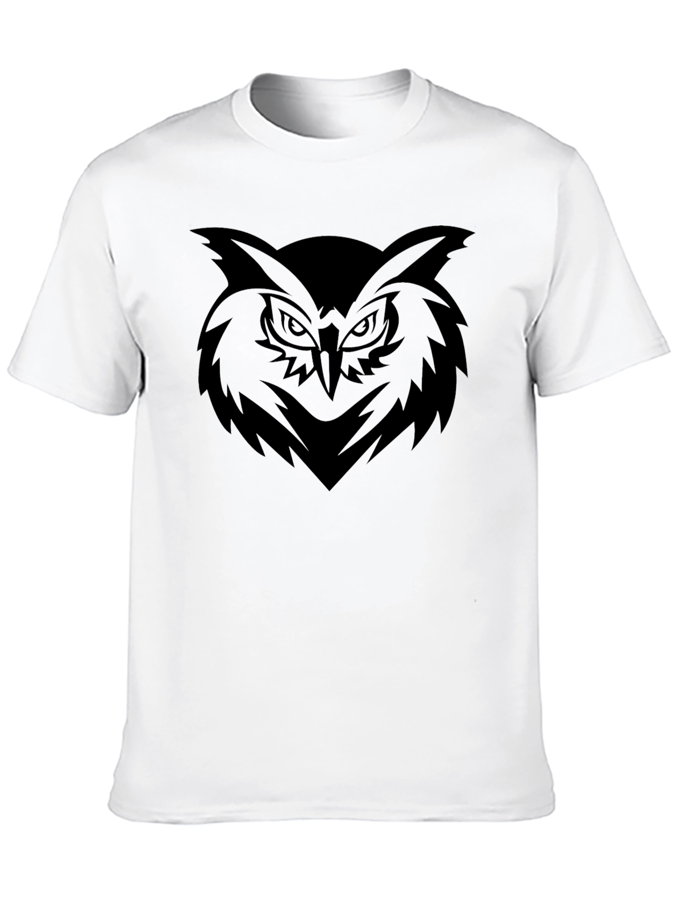 Mens Black T-Shirt with Owl Graphic