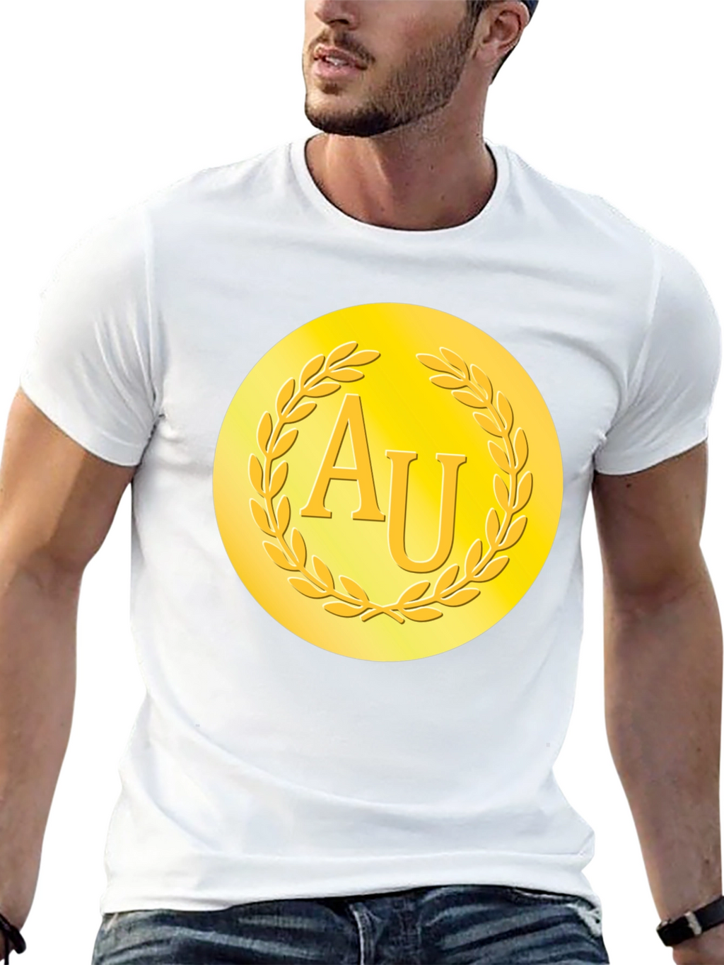 Gold AU Symbol Black T-Shirt