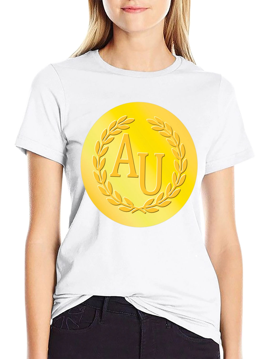 Gold AU Symbol Black T-Shirt