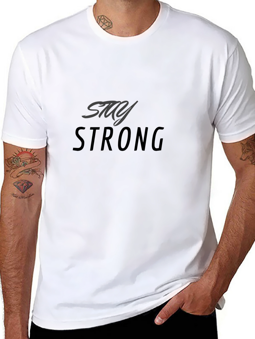 Stay Strong Black Graphic Tee