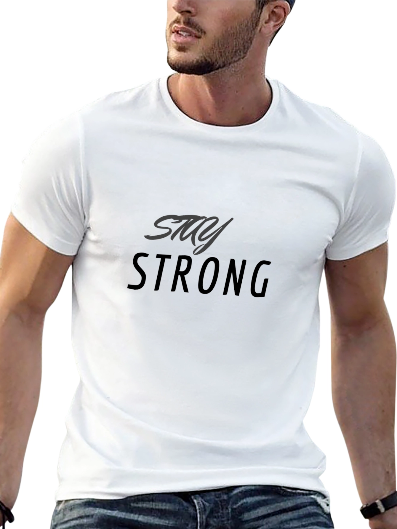 Stay Strong Black Graphic Tee