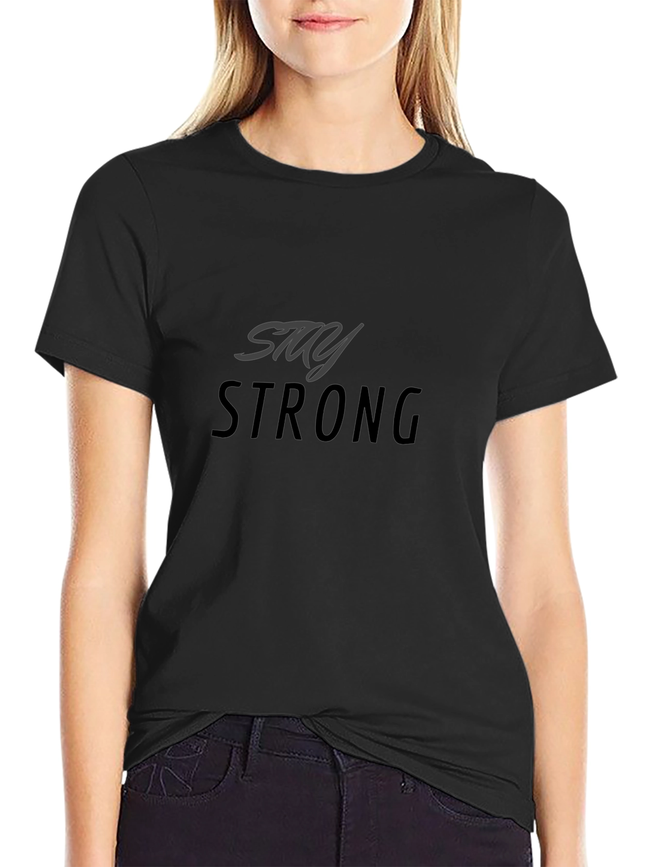 Stay Strong Black Graphic Tee